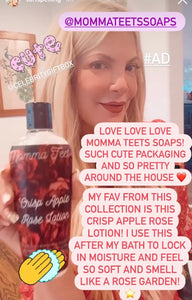 Tori Spelling loves our Crisp Apple Rose lotion!